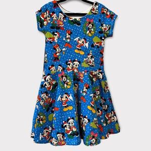 Disney Mr. and Mrs. Claus Mickey and Minnie Fit and Flare Dress size 4T